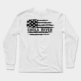 Enola Reven Flag Black Long Sleeve T-Shirt